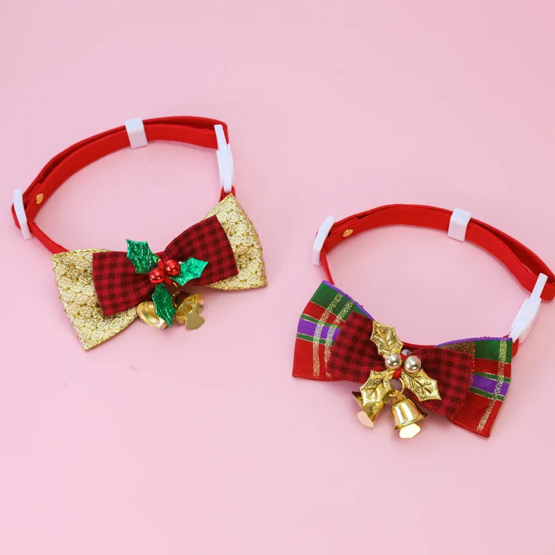 Collar Navideño con Moño y Cascabel para Perro y Gato